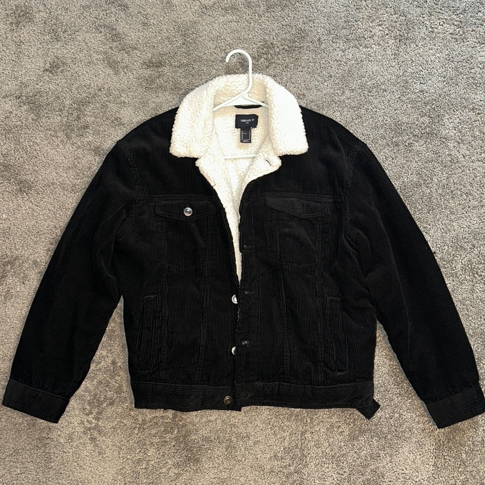 Forever 21 Swede Cardi royal Jacket w/ Fur on the inside.